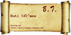Buti Tímea névjegykártya